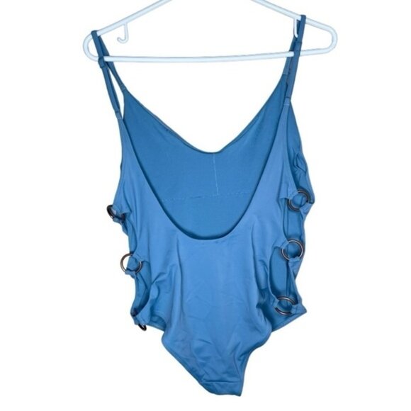 Aerie Large Swimsuits Blue One Piece Swimwear Beach Summer Vacation Scoop Sexy L - Picture 4 of 9